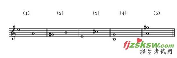 2016年广西音乐统考试题听音记谱考试题例