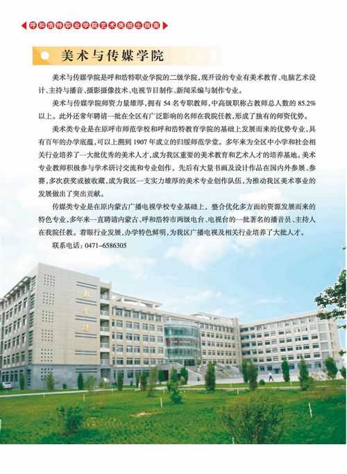 呼和浩特职业学院2017年艺术类招生指南