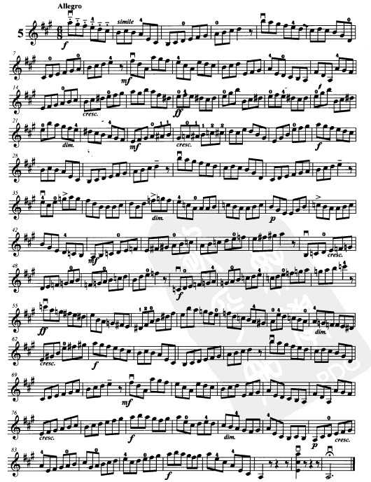 开赛小提琴练习曲下载 第5首