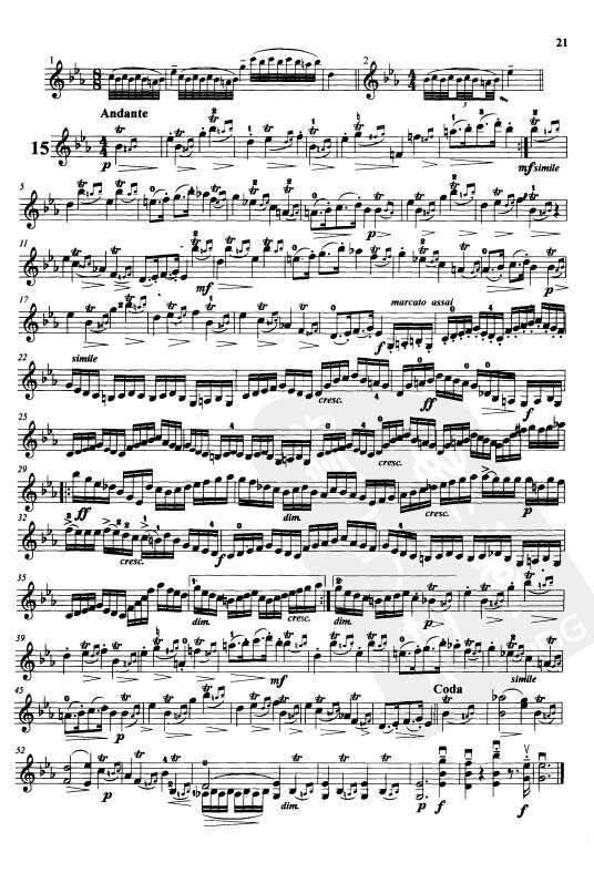 开赛小提琴练习曲乐谱下载 第15首
