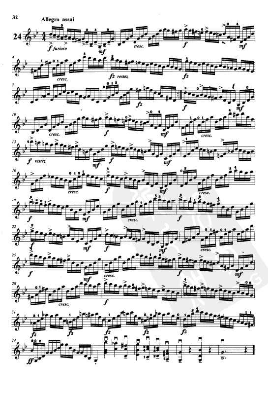 开赛小提琴练习曲乐谱下载 第24首