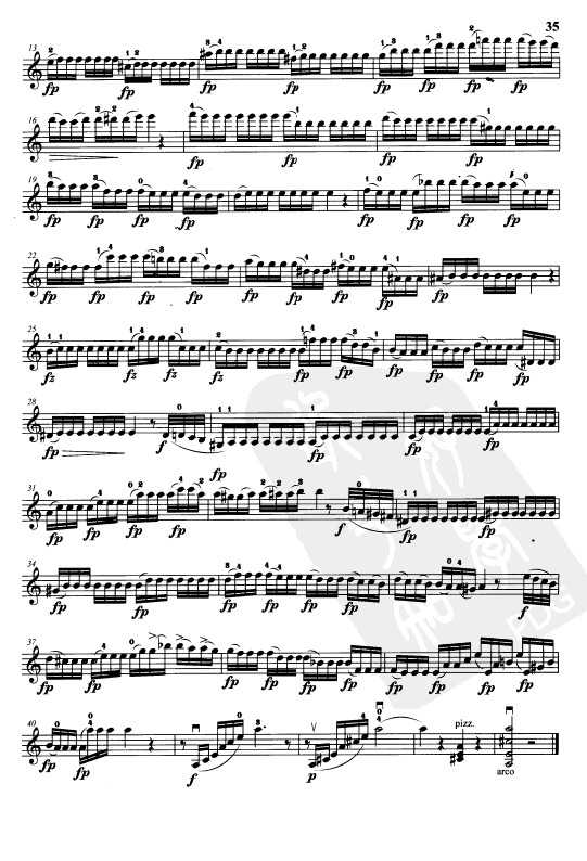 开赛小提琴练习曲乐谱下载 第26首