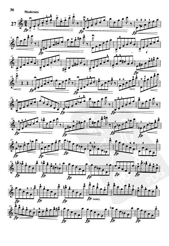 开赛小提琴练习曲乐谱下载 第27首