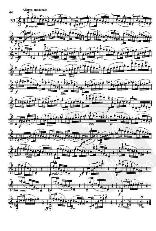 开赛小提琴练习曲乐谱下载 第33首