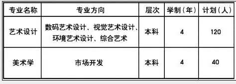 天津财经大学2017年艺术类招生计划