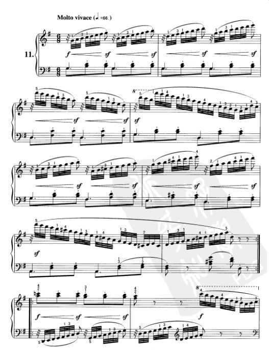 车尔尼钢琴练习曲849乐谱下载 第11首
