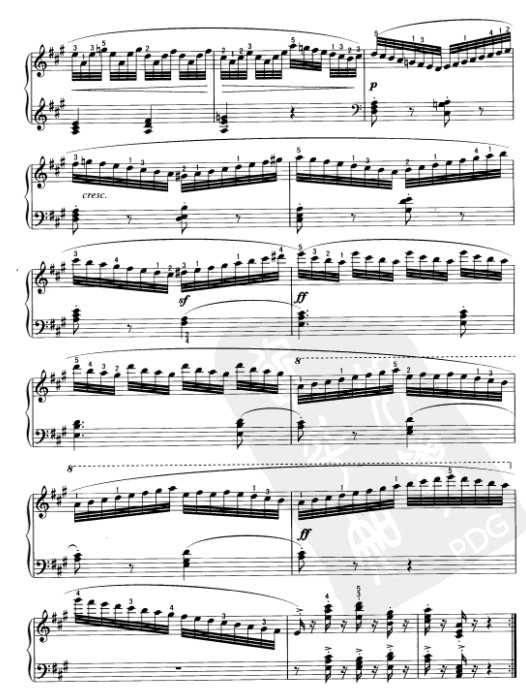 车尔尼钢琴练习曲849乐谱下载 第14首
