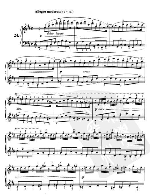 车尔尼钢琴练习曲849乐谱下载 第24首