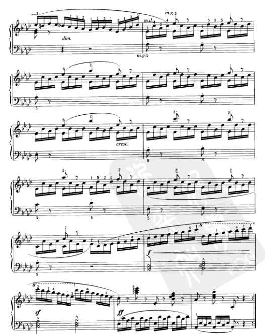 车尔尼钢琴练习曲849乐谱下载 第27首